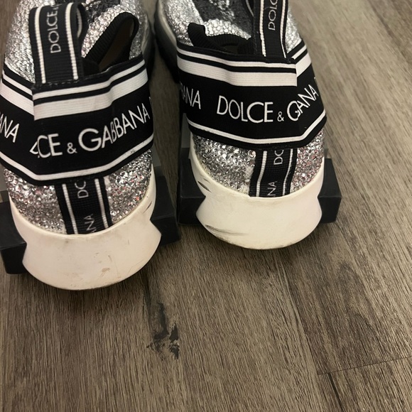 Dolce & Gabbana Women's Silver Slip-On Sneakers - Picture 4 of 5